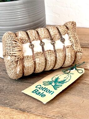 Vintage Texas Souvenir Cotton Bale Textag Wolfe City Tex Miniature 5x3x3